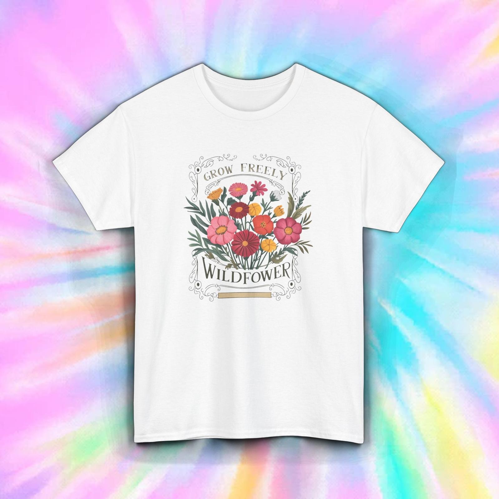 Wildflower Shirt Grow Freely Boho Floral Nature Hippie Garden Tee S-5XL XL