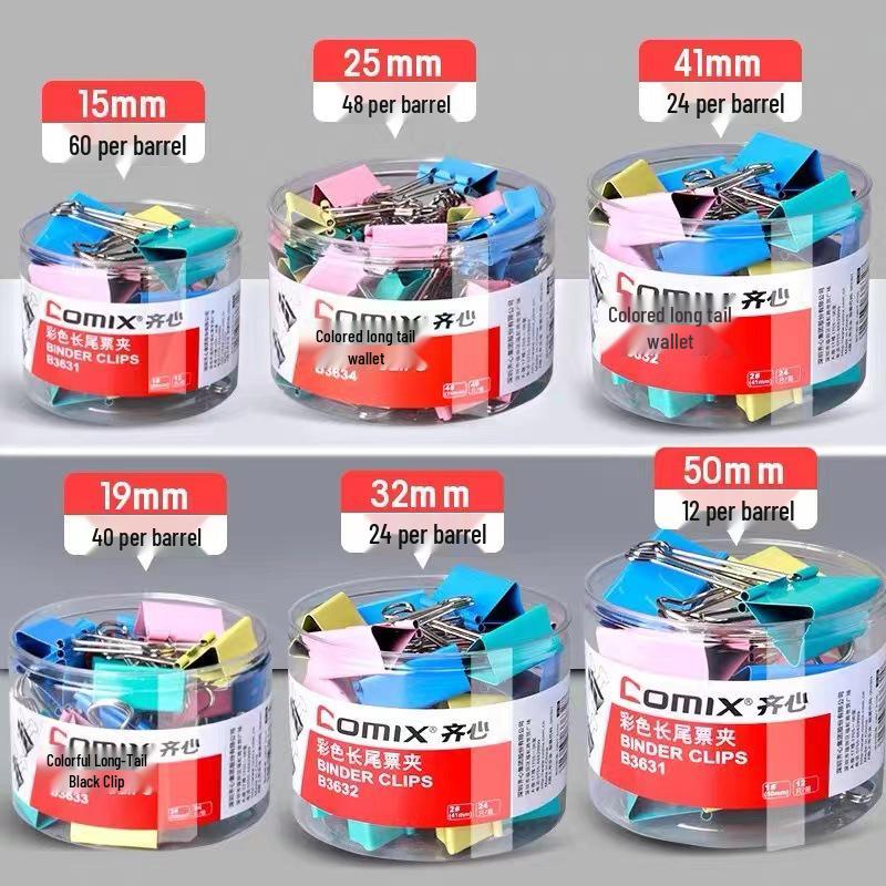 Qixin Swallowtail Clips: Effort-Saving, Colored Metal Clips for Office and Student Use, Available In Large, Medium, Small Sizes