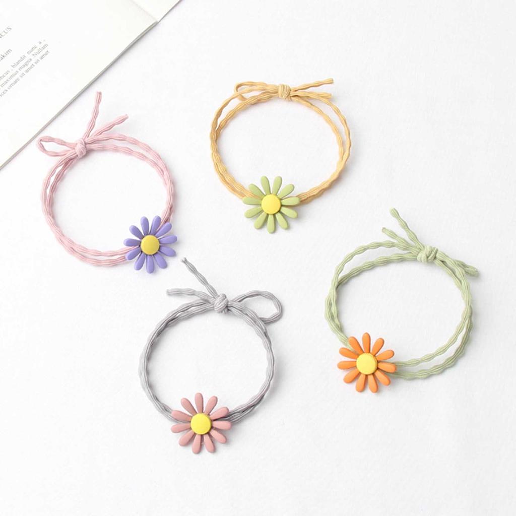 1pc Flower Hair Rope For Women Girls Trendy Minimalist Daisy Hair Ties High Ponytail Braid Small Rubber Band Hair Accessories
