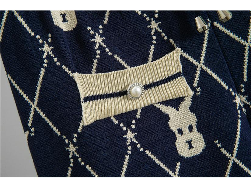 Women's Autumn/Winter Knitted Cardigan & High Waist Wide-Leg Pant Set - Little Fragrance Style Two-Piece Sweater Coat.