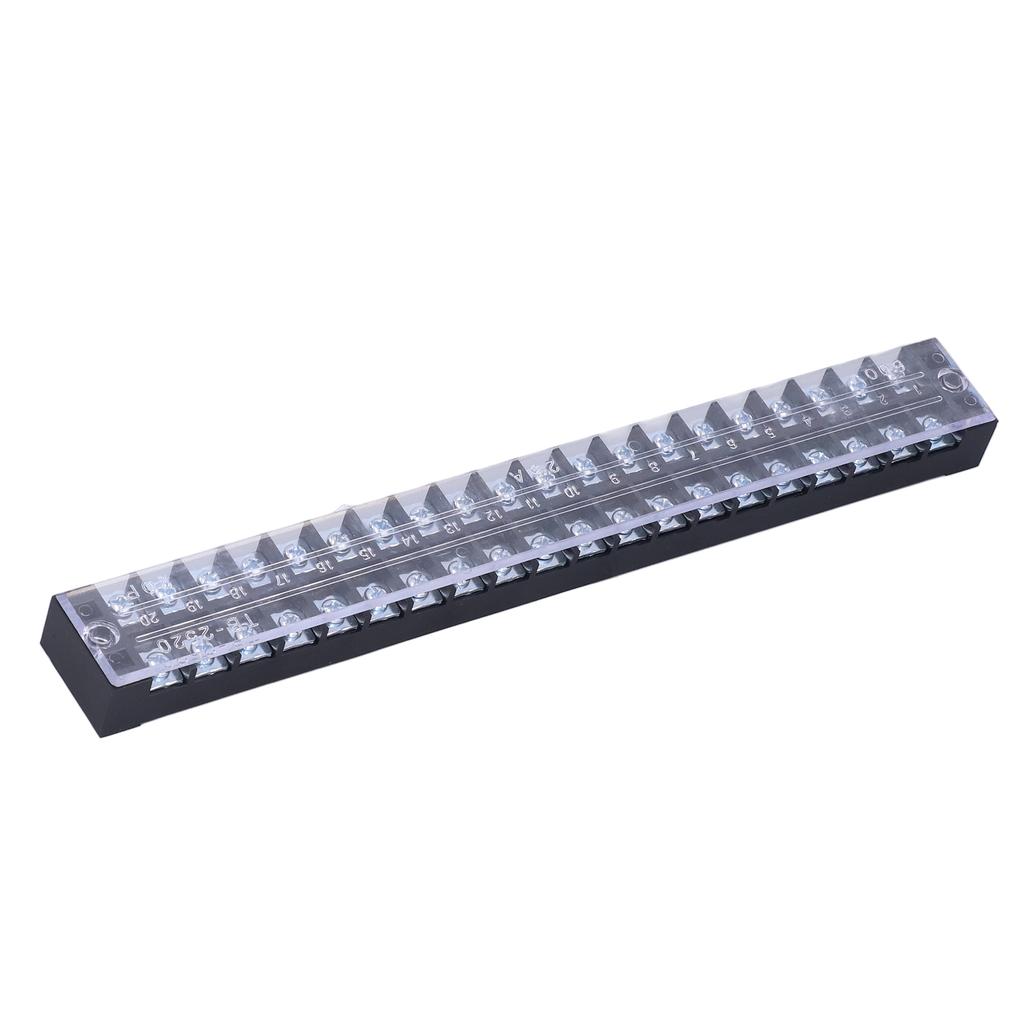 15pcs TB‑2520 Terminal Block 20 Position Dual Row 600V 25A Screw Terminal Strip Blocks