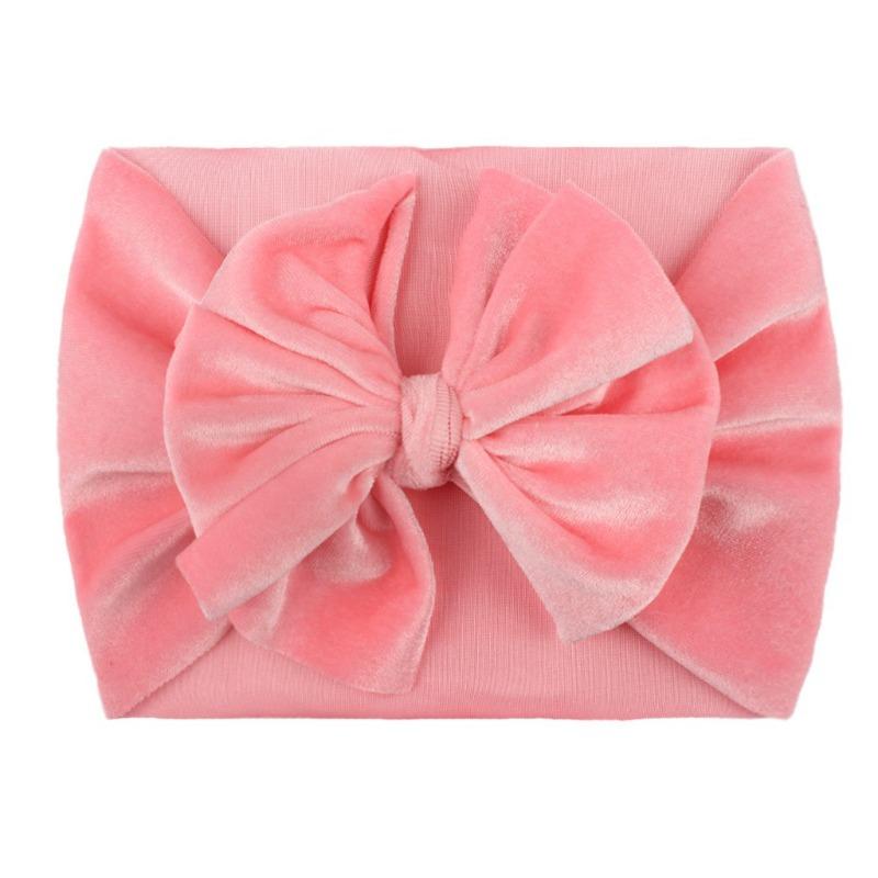 New summer baby golden velvet headscarf, children's double bow headband, comfortable baby hair accessories