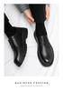 Men's Black Leather Derby Shoes - Winter 2025, Height Increasing, Thick Sole, Casual to Formal, with Plus Velvet for Warmth