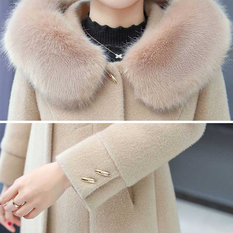 Kobiety w średnim wieku zimowy aksamitny płaszcz z norek jesień i zima 40 lat 50 kobiet w średnim wieku wełniana kurtka matki