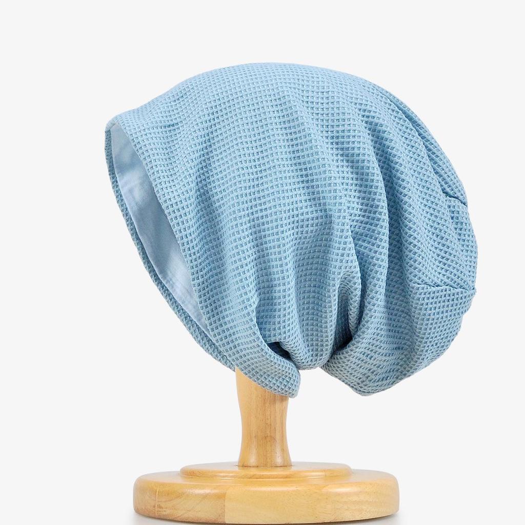 Damska japońska i koreańska czapka beanie z trójnożnym ptakiem: Lekka bawełniana czapka do spania typu wafel na wiosnę/lato