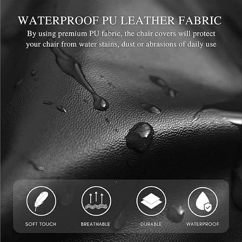 1/2/4/6Pcs PU Waterproof Chair Cover Elastic Bar Stool Chair Covers for Dining Room Stretch Slipcover for Wedding Banquet