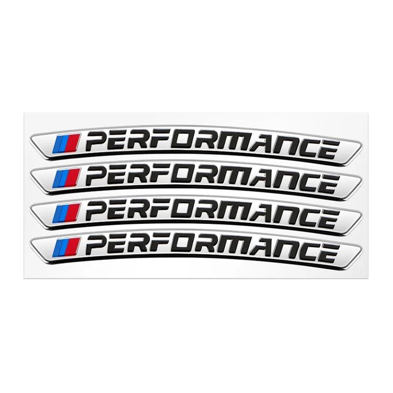 4pcs Car Wheel Hub Stickers Auto Tire Rim Decorative Accessories For BMW 1 3 5 7 Series M Performance M M3 M5 X1 X2 X3 X4 X5 TKJLP1
