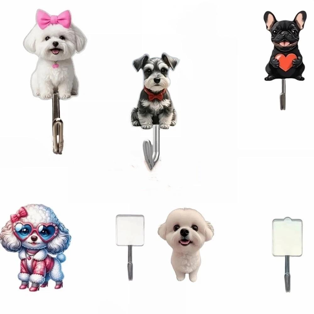 5 Pcs Acrylic Decorative Wall Hooks Cute Animal Sticky Coat Hook Self-Adhesive Hook Bathroom