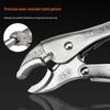 Multi-Function C-Type Folding Vise Grip Pliers with Flat, Round, and Needle-Nose Jaws, Automatic Fastening Clamp.