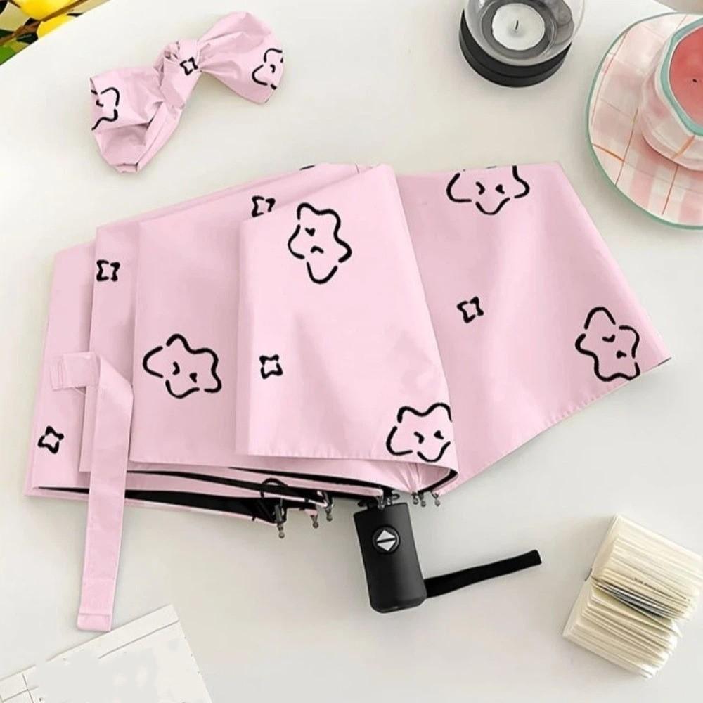 Cartoon Pattern UV Protection Umbrella Fully Automatic Dual Use Umbrella 3 Folding Umbrella Beach