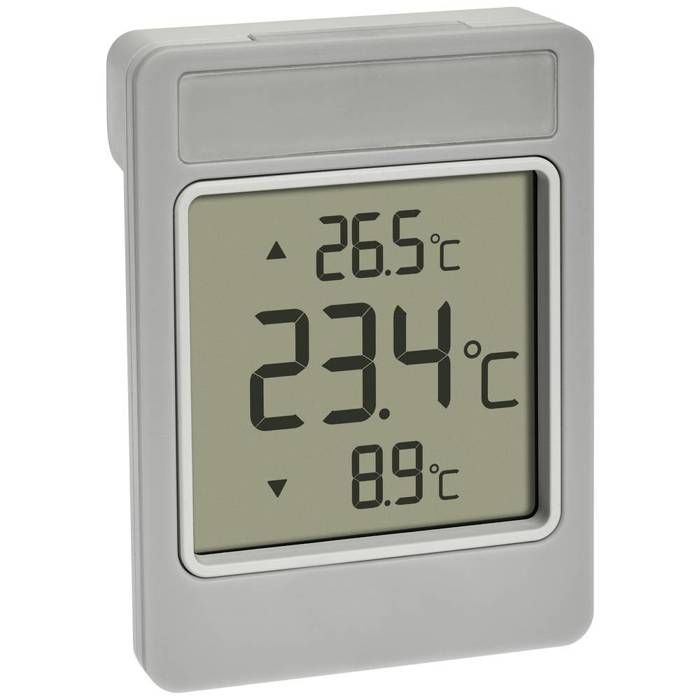 TFA Dostmann Digitales Fensterthermometer WINDOO Thermomètre de fenêtre gris 30.1067.15