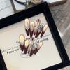 Skinny Dog High-End Cat Eye Red French Rhinestone Nail Art Patches