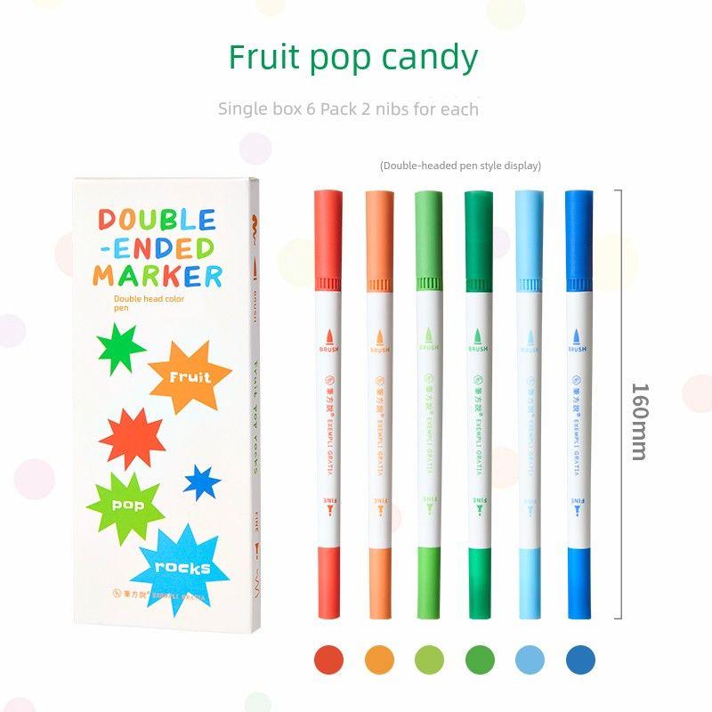 

Третий класс Второй класс Ручка Квадратный Сказал Двухголовая Цветная Флуоресцентная ручка Красивый Студенческий Только Мягкий и Жесткий Наконечник Ручка для ручного счета Маркер [Soft head + hard head] Fruit pop candy/6 color