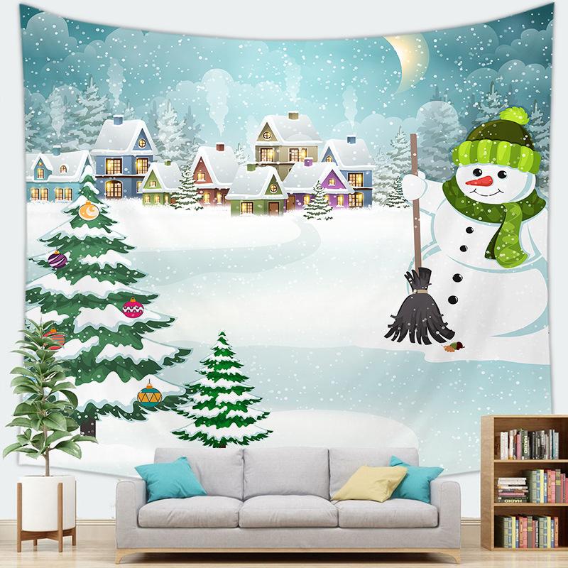 Santa Claus Background Home Hanging Cloth Christmas Tapestry Wall Hanging