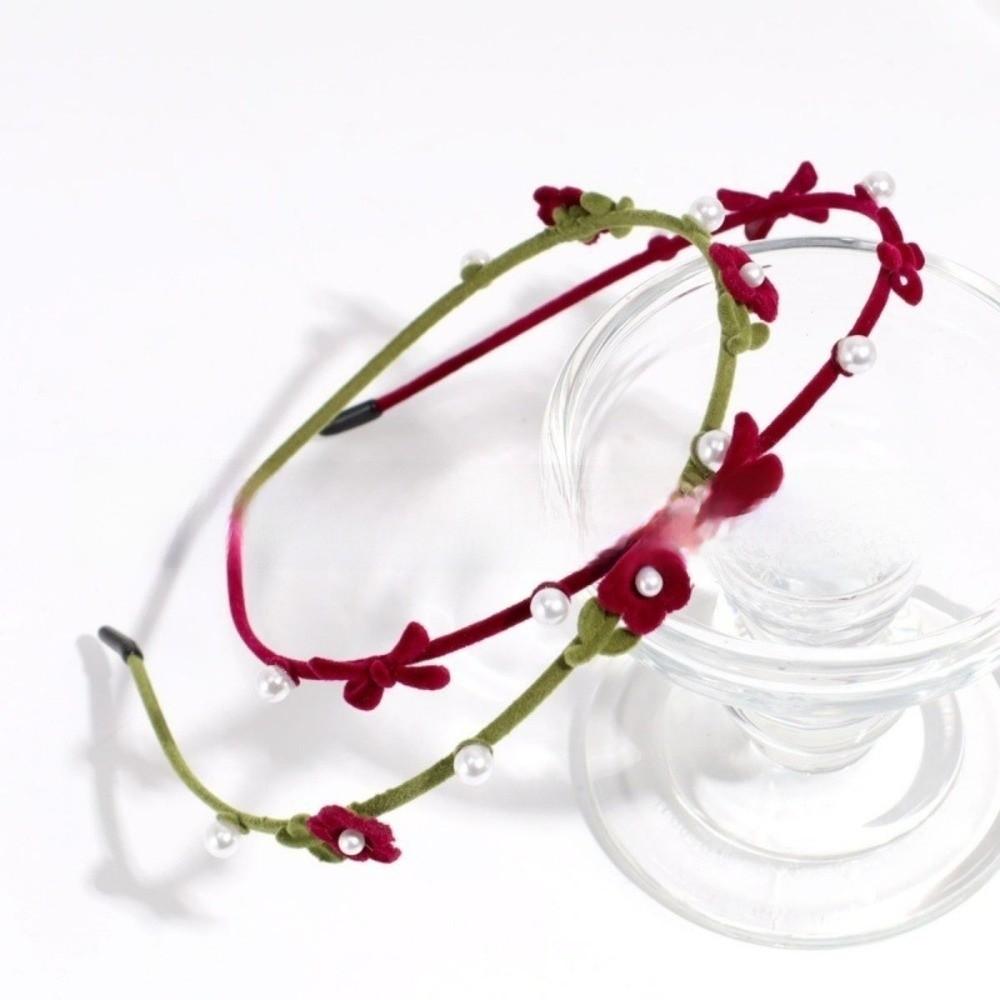 Zinc Zinc Alloy Flower Headband Plush Women Hair Hoop Personality Bow Hairband  Headwear