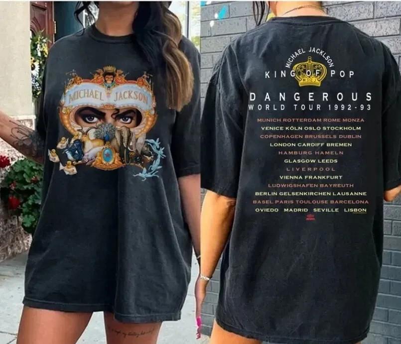 Винтажная футболка MJ Dangerous World Tour 90-х 1992 1993 Двусторонняя футболка Унисекс XXXXL
