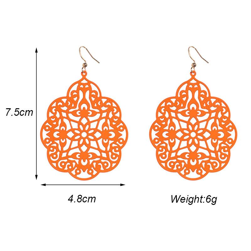 Creative Colorful Hollow Earrings Set for Women Fashion Ethnic Personality Geometric Alloy Dangle Earring Vacation Party Jewelry