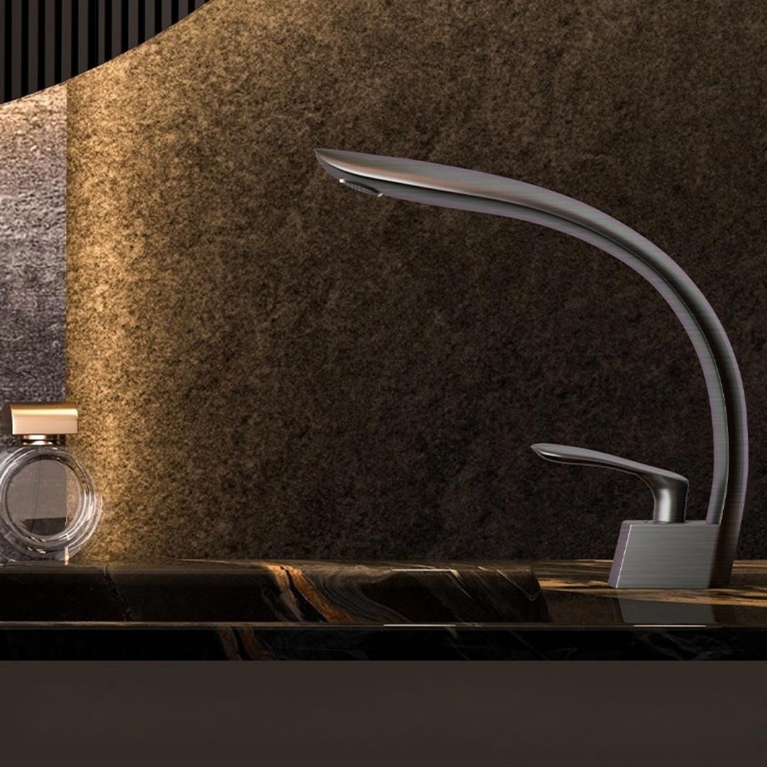 

Brushed Rose Gold Bathroom Faucet White Sink Mixer Tap Brass Hot Cold Brushed Gold Wash basin Faucet Gray Lavotory Faucet сірий колір