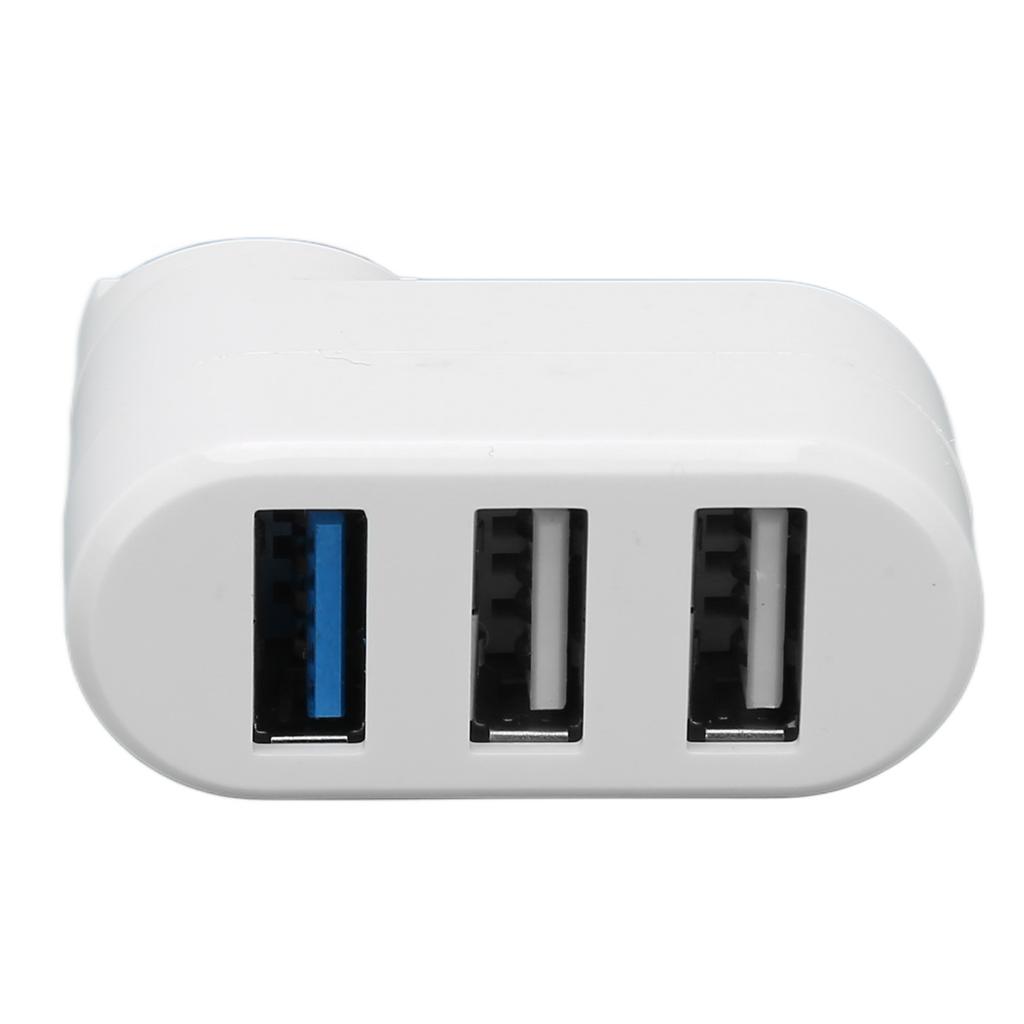 90 Degree Rotatable USB Hub 3 Port Plug and Play Supports Hot Swap 180 Degree Rotatable USB Hub for