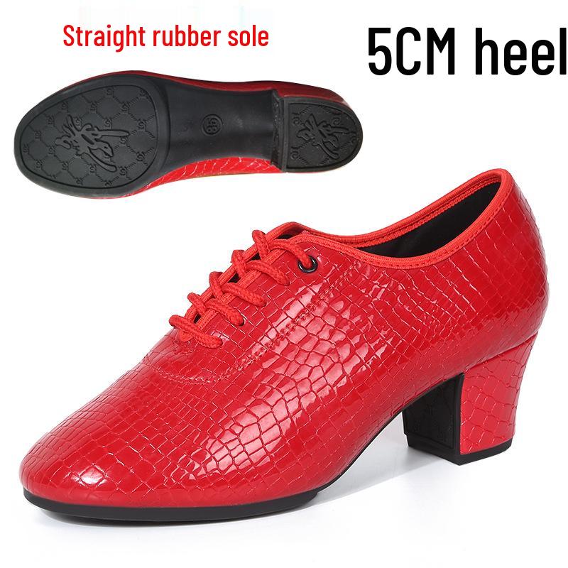 

Женские туфли для танцев из натуральной кожи с мягкой подошвой для взрослых для квадратных и латиноамериканских танцев 39