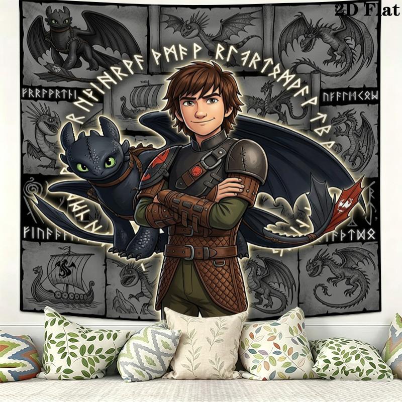 How Train Dragon Wall Tapestry Aesthetic Wall Hanging Printed Fabric Blanket Decorative Tapestries For Bedroom Living Room Home Decor