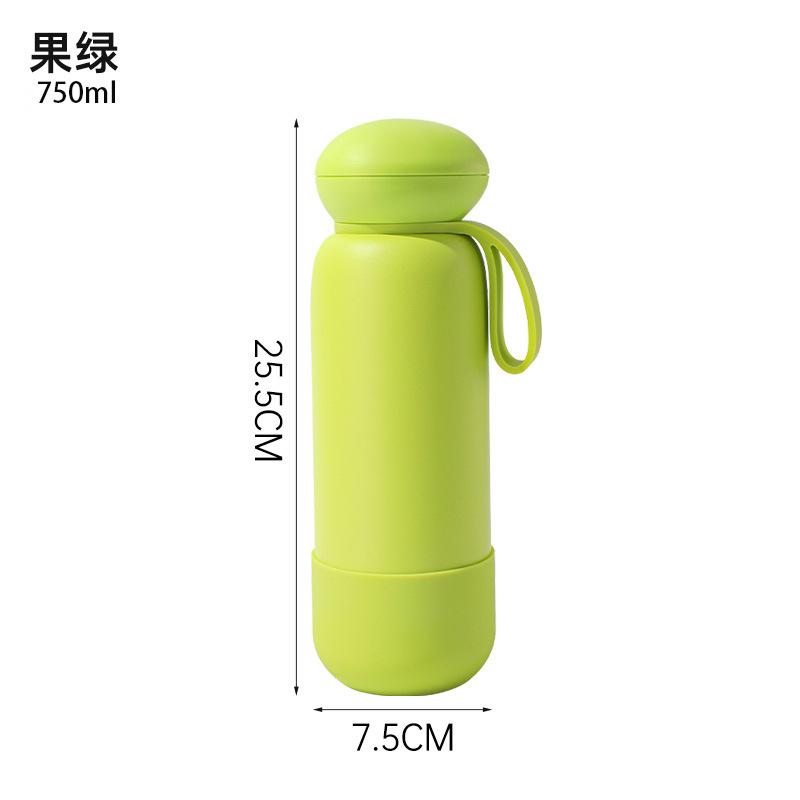 Borraccia Termica da 740 ml ad Alta Capacità con Manico Acciaio Inossidabile a Doppia Parete Sottovuoto per Bevande Regalo Tazza Termica da Esterno