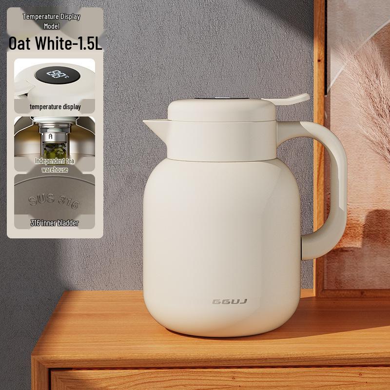 Large Capacity Insulated Stainless Steel Teapot with 316 Inner Liner - High Temperature Resistant for Home Use