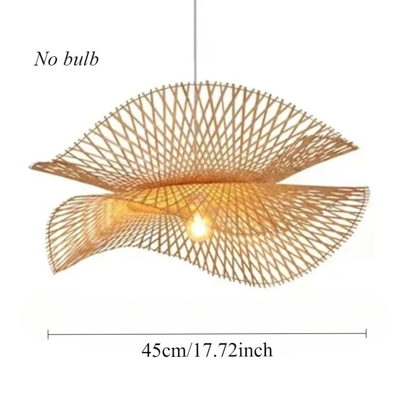 Dia.45CM Modern Bamboo Handmade Wicker Rattan Lighting Chandelier Lamp Fixture Restaurant Dining Room Bedroom Teahouse