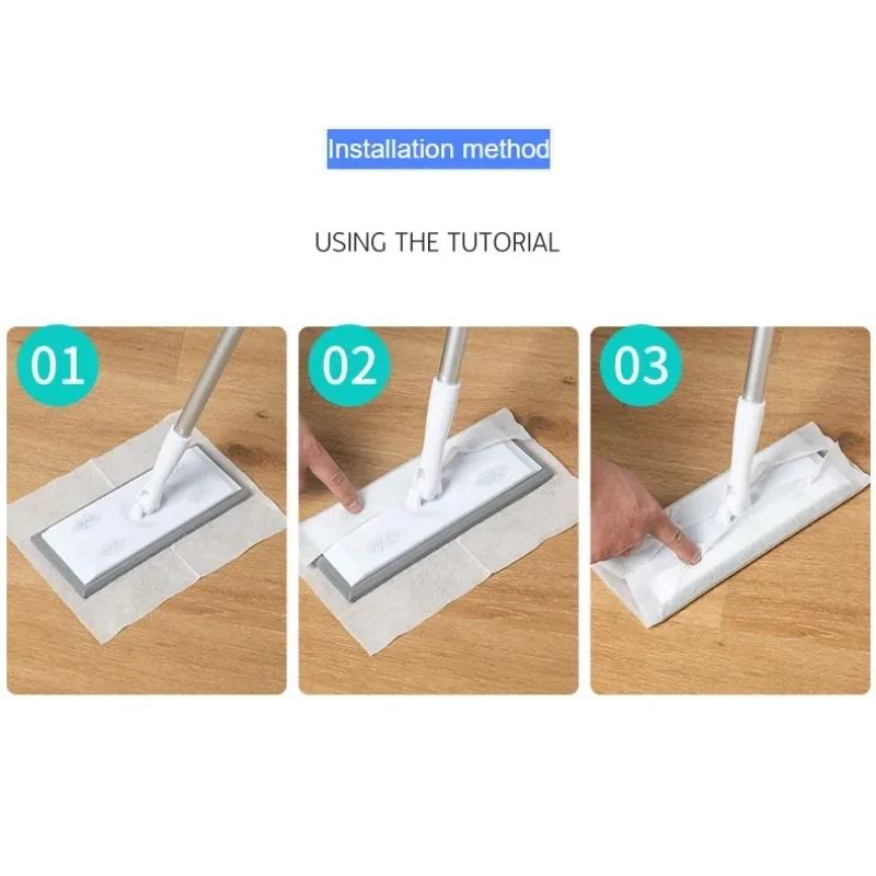 Disposable Electrostatic Dust Removal Mop Paper Home Kitchen Bathroom Cleaning Cloth  Microfiber Cloth Cleaning Products