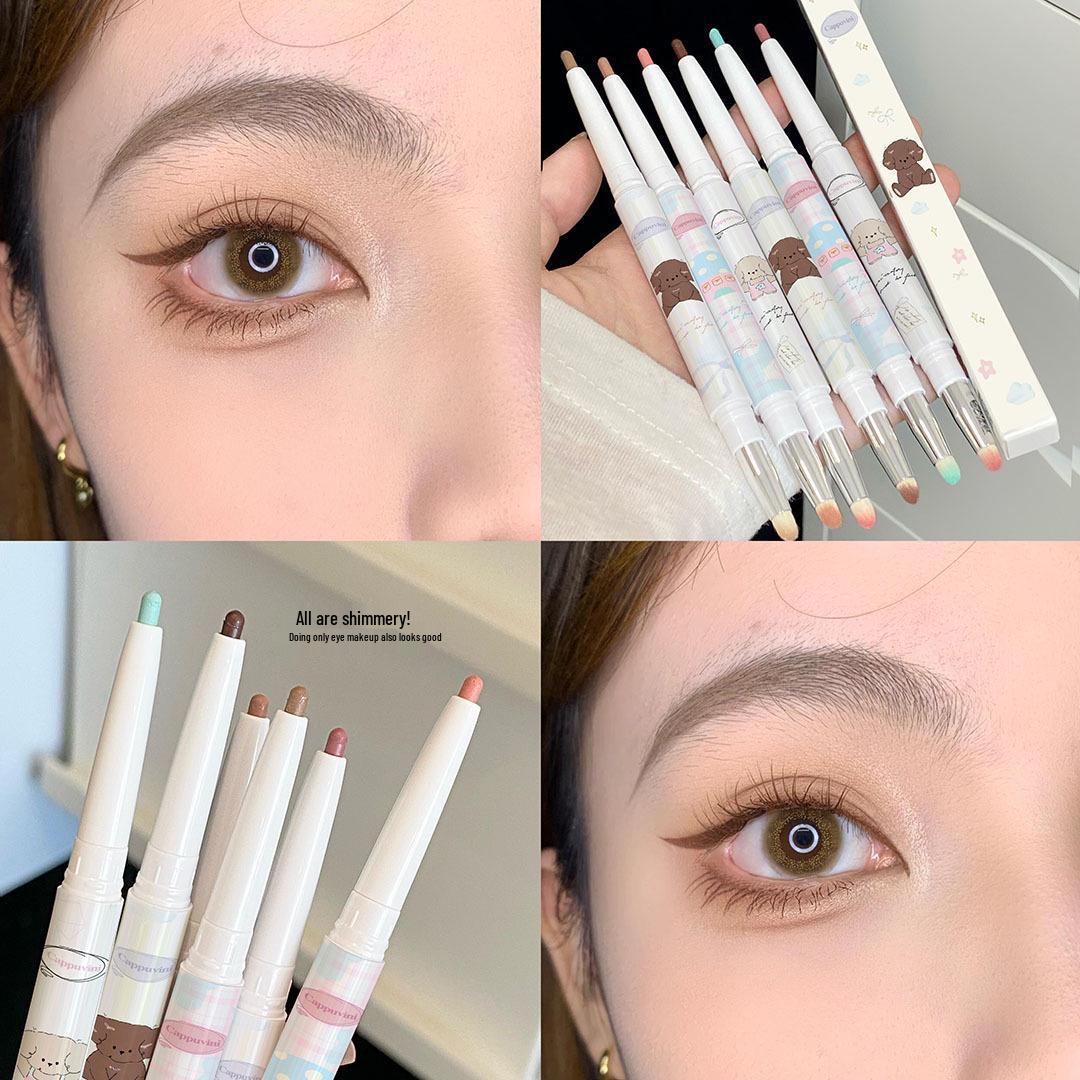 Cappuvini Double-Ended Waterproof Smudge-Proof Gel Eyeliner, Multi-Color Pen for Students, Chinese Brand Cosmetics