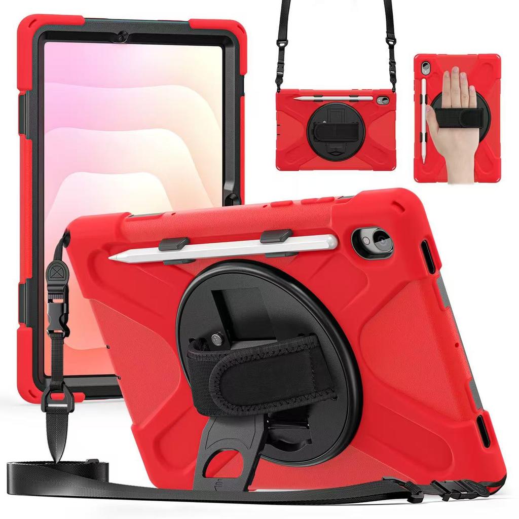 Stoßfeste Standhülle Für Samsung Galaxy Tab S11 Ultra SM-X930/ X936/ X936B Mit Schultergurt Handgelenkband Gepanzertes Cover