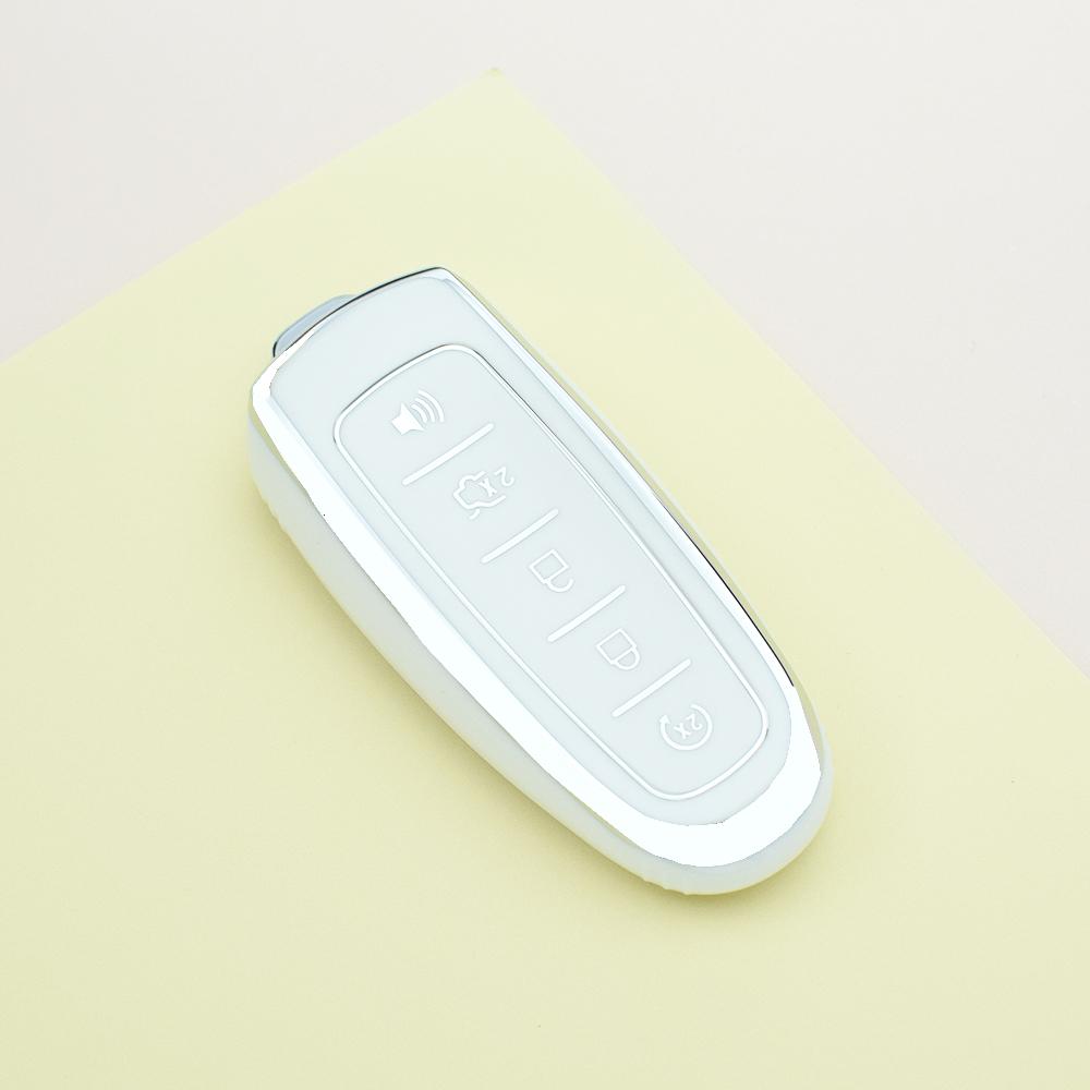 

Shell Fob for Ford Escape Focus Edge Explorer Taurus Flex Lincoln MKS MKT MKX MKZ Navigator 5 Buttons Remote Holder Car Key Case белый