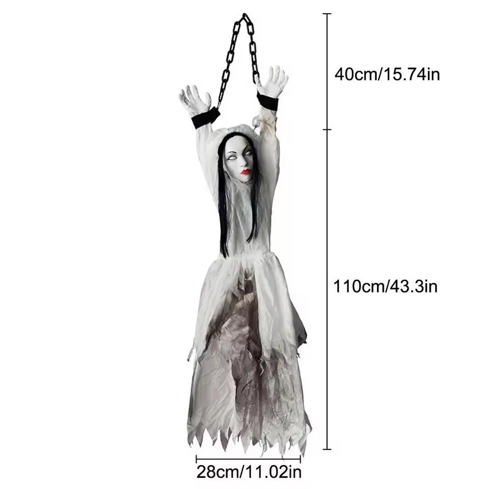 Halloween Decorations Electric Voice-activated Hanging Ghost Clown Hanging Ghost Haunted House Horror Decoration Props