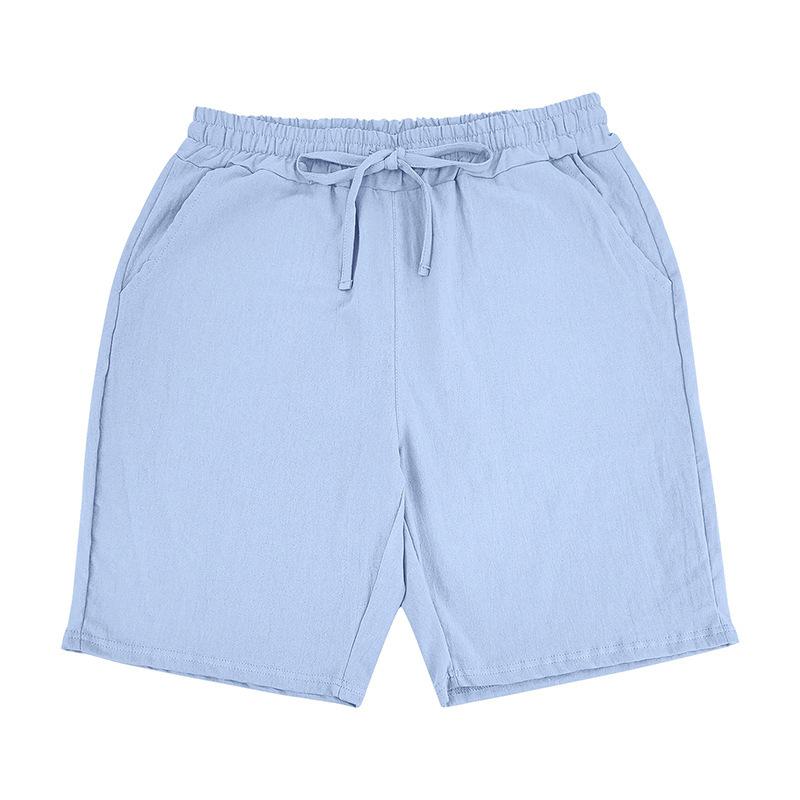 Summer Men's Shorts Linen Thin Section Beach Casual Loose Five Shorts Male
