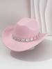 Women's Western Cowboy Hat with Teardrop Gem Embellishment - Vintage Jazz Party Hat.