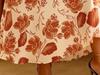 Women's Cream Base Rust Floral Print V-Neck Flutter Sleeve Maxi Dress, High Waist Slim Fit Elegant A-line Workwear for Spring Summer