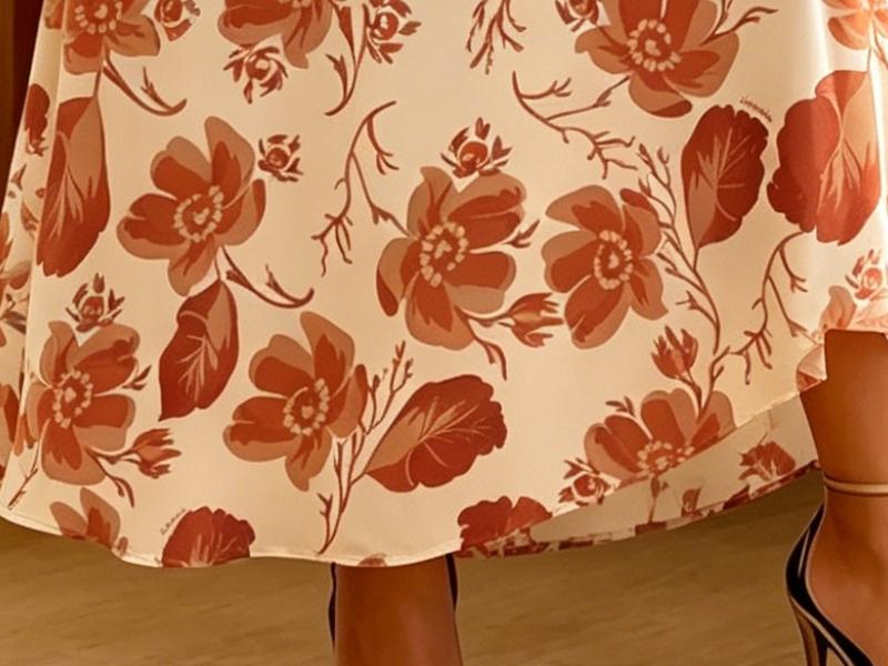 Women's Cream Base Rust Floral Print V-Neck Flutter Sleeve Maxi Dress, High Waist Slim Fit Elegant A-line Workwear for Spring Summer