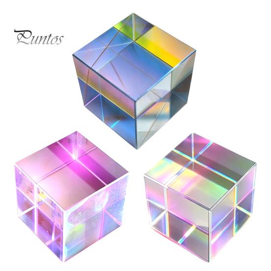 Dreamy Home Window Decoration Mini K9 Crystal Glass Prism Cube, Sun Catcher Optical for Photography Color Mixing Light Refraction, Desktop Decor, Prop