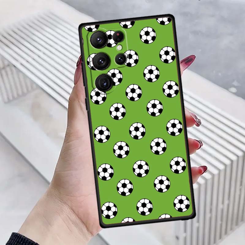 

Anime Football Design Phone Case For Samsung Galaxy S26 S25 S24 S23 S22 S21 S20 Ultra Plus FE 5G Black Soft TPU Galaxy S24 FE