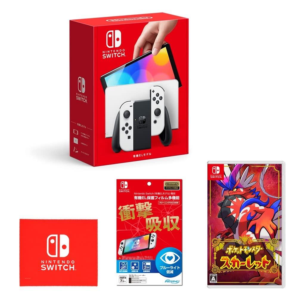 

Nintendo Switch EL White Licensed Organic EL Protective Film for Nintendo Switch EL Multifunctional Pokemon Scarlet Switch Logo Design (Organic Model)