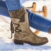 New Style Women's Shoes - Large Size Mid-calf Boots, Women's Thick Heel Retro Boots