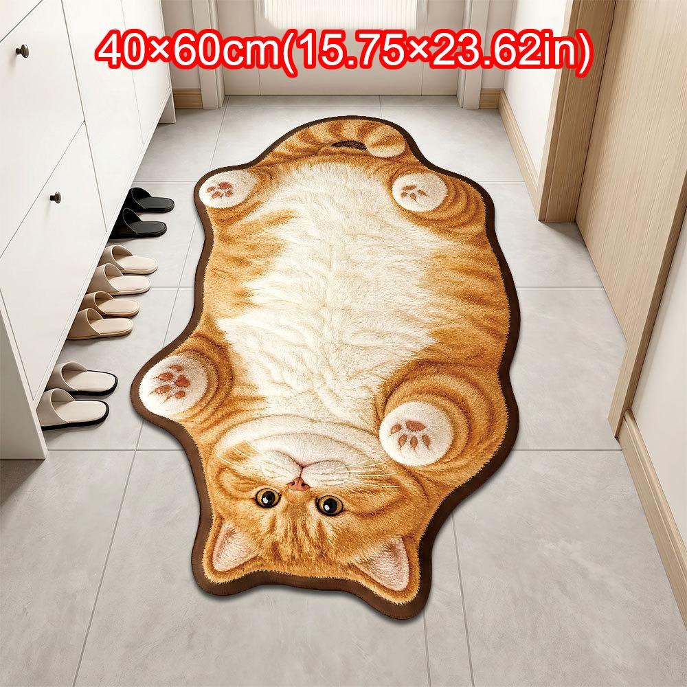 Decorative Rug Cat Shaped Rug Special-shaped Animal Door Mat Cute Cat Floor Mat Home Decor