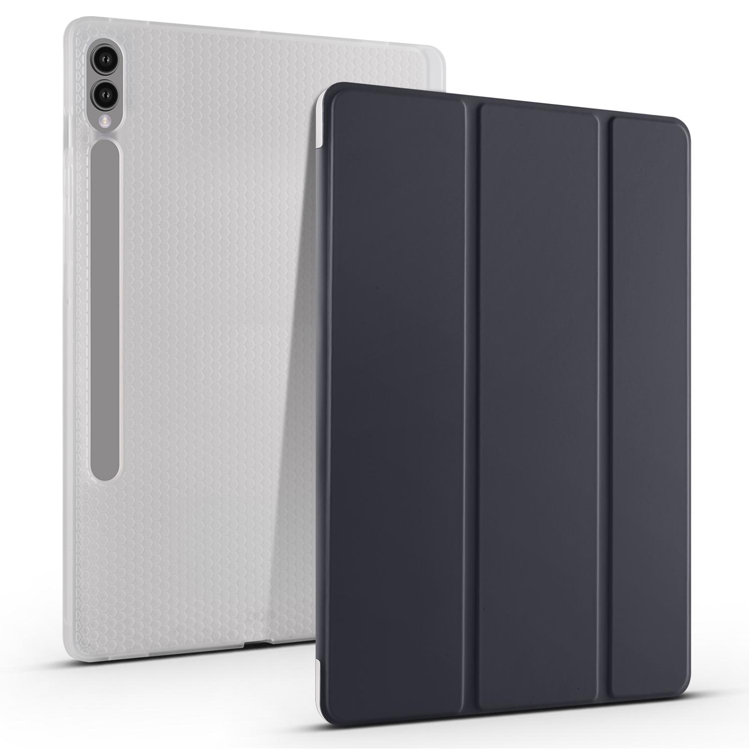 

Чехол для Samsung Galaxy Tab S10+ с держателем для стилуса, тройная подставка, кожа PU+TPU, чехол для планшета, автопробуждение/сон D