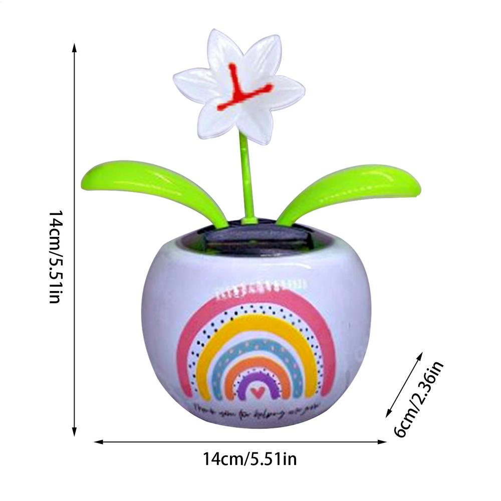 Solar Powered Dancing Flower Sunflower Solar Ornament Shaking Head Car Ornaments for Home Bedroom Dashboard Decoration