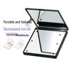 Portable Mini LED Luminous Makeup Mirror - Folding Square with Light & Custom Logo Option