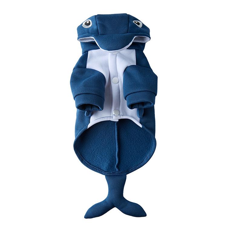 Polyester Shark Design Cross-border New Christmas Halloween Transformation Costume for Small Medium-Sized Dogs All Seasons