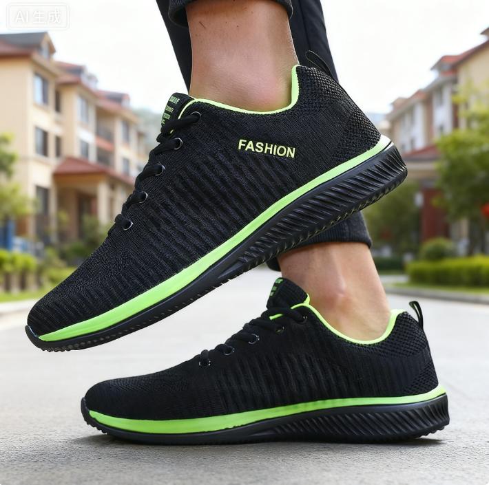Men Running Walking Knit Shoes Fashion Casual Men Sneakers Solid Color Minimalist Breathable Athletic Lightweight Running Shoes