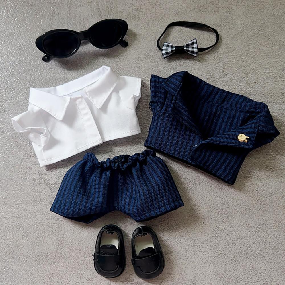 For 17cm Labubu Doll Clothes Fashion Clothes Suits Doll Clothes Color Match Sun Glasses Dolls Accessories Cute Decoration Little Clothes