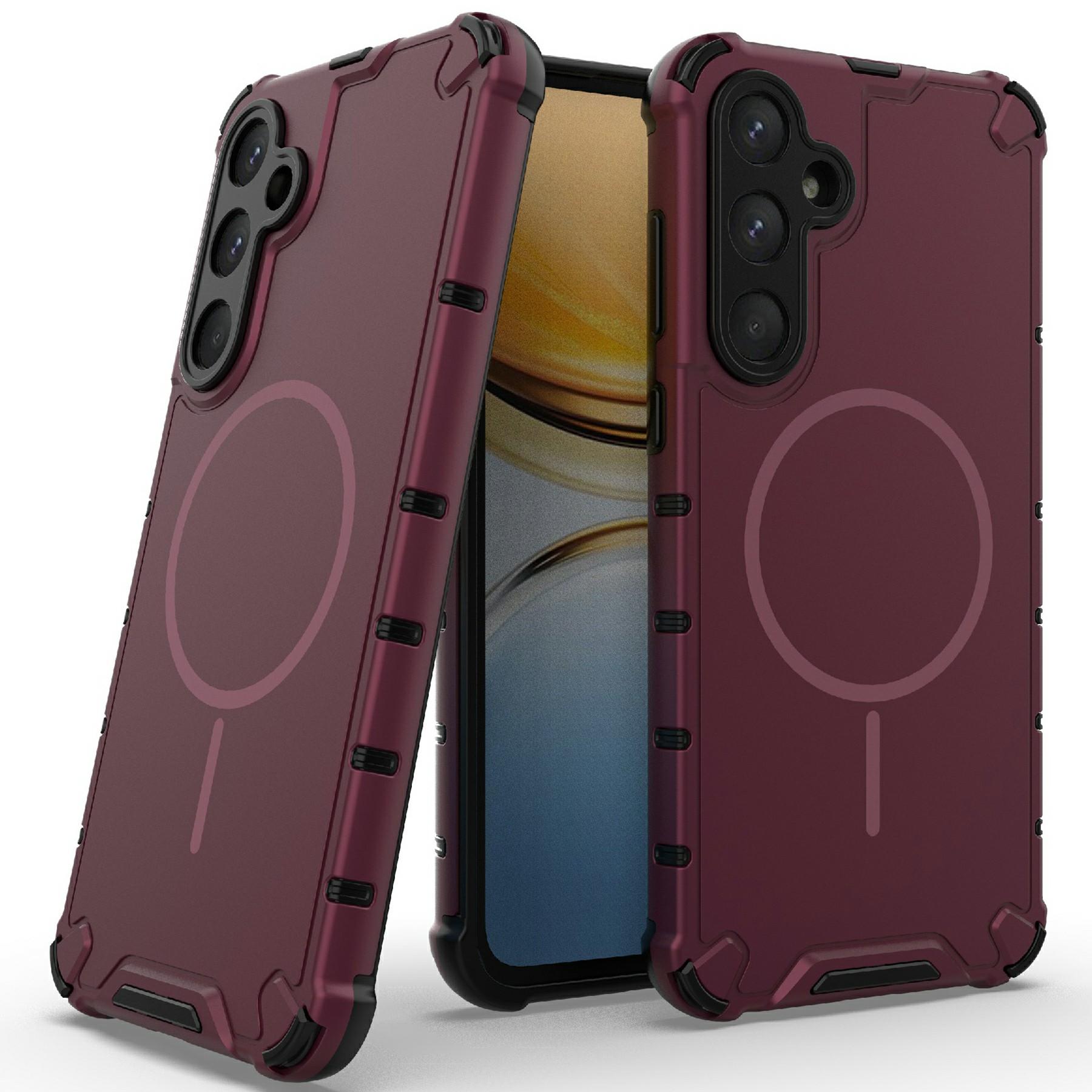 

For Samsung Galaxy A55 5G Magnetic Case Heat Dissipation Shockproof TPU+PC Phone Back Cover Purple