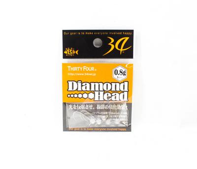 Thirty Four Jigkopf Diamantkopf 0,8 Gramm 5 Stück pro Packung (2036)